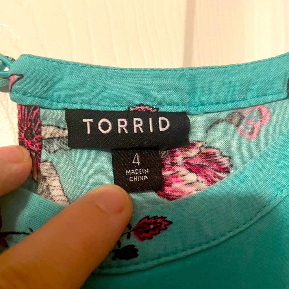 Teal and floral dress from Torrid